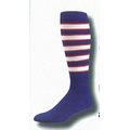 Repeat Stripe Pattern Heel & Toe Football Socks (13-15 X-Large)